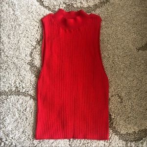 TOPSHOP Knit Top Red